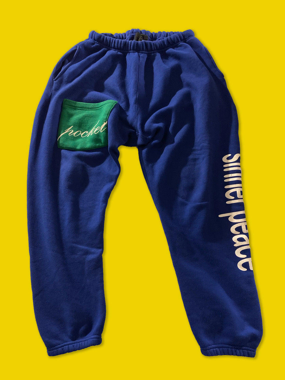 The "Sinner Peace Pocket" Blue Sweatpants
